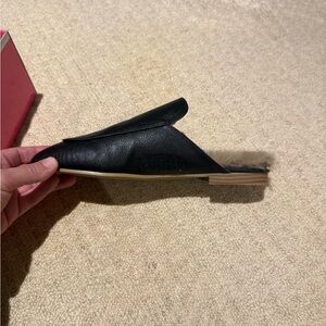 Marley Lilly black fur heeled mics. New never worn. Size 8